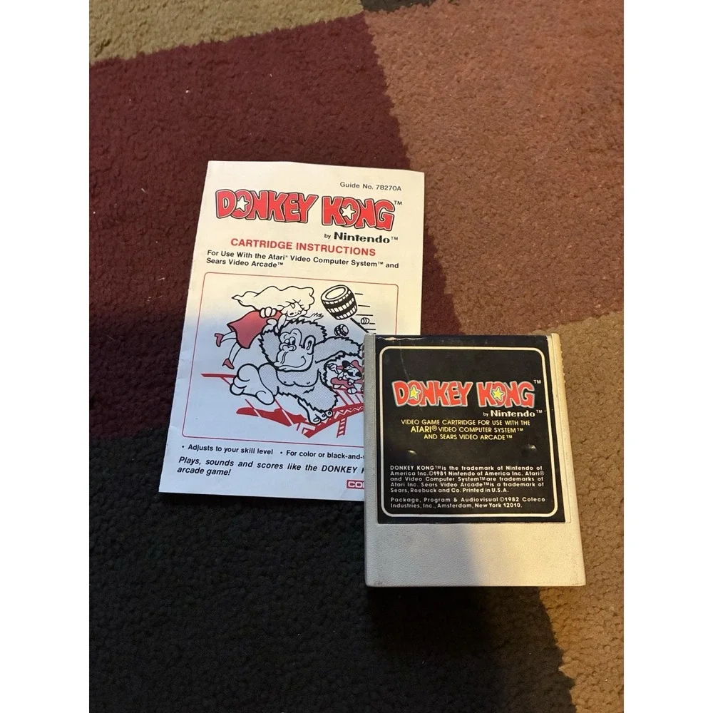 Atari 2600 Donkey Kong Coleco Game Cartridge 1981 w/ Manual